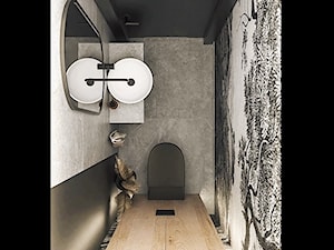 Ciemna toaleta z tapetą - zdjęcie od MW concept