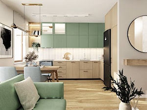Eleganckie kolorowe mieszkanie w bloku - Salon, styl nowoczesny - zdjęcie od Pracownia projektowa Ideovo