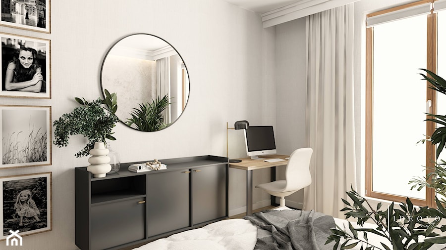 Eleganckie mieszkanie w bloku - Sypialnia, styl nowoczesny - zdjęcie od Pracownia projektowa Ideovo