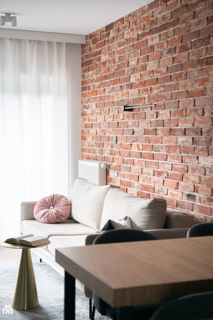 Mieszkanie z przesuwnymi drzwiami - Salon, styl nowoczesny - zdjęcie od Pracownia projektowa Ideovo