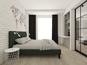 mieszkanie 43 m2 - Sypialnia, styl industrialny - zdjęcie od a3projektowaniewnetrz