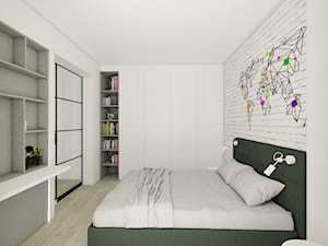 mieszkanie 43 m2 - Sypialnia, styl industrialny - zdjęcie od a3projektowaniewnetrz