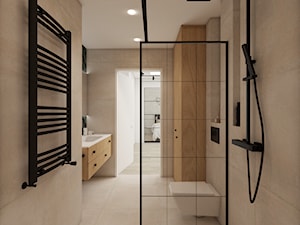 mieszkanie 43 m2 - Duża bez okna z lustrem z punktowym oświetleniem łazienka, styl industrialny - zdjęcie od a3projektowaniewnetrz