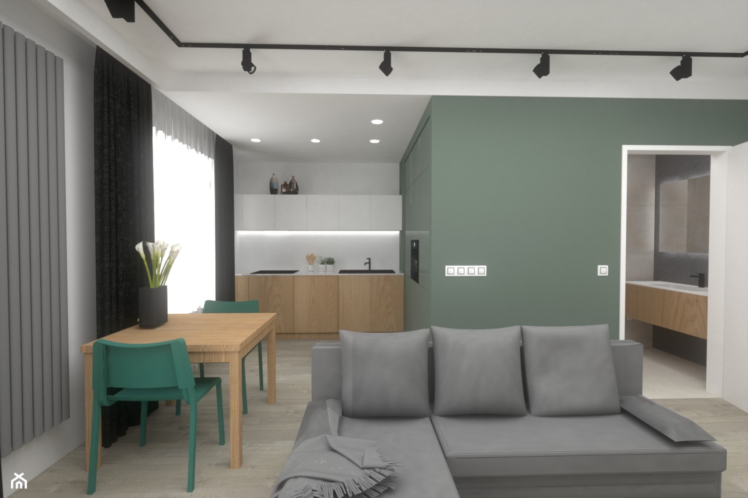 mieszkanie 43 m2 - Kuchnia, styl industrialny - zdjęcie od a3projektowaniewnetrz - Homebook