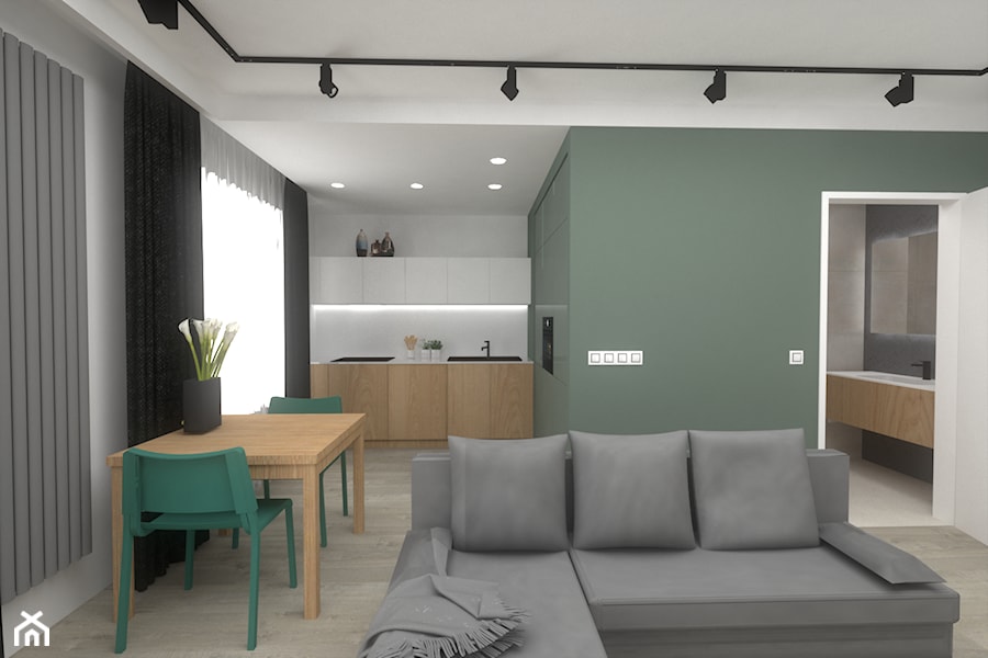 mieszkanie 43 m2 - Kuchnia, styl industrialny - zdjęcie od a3projektowaniewnetrz