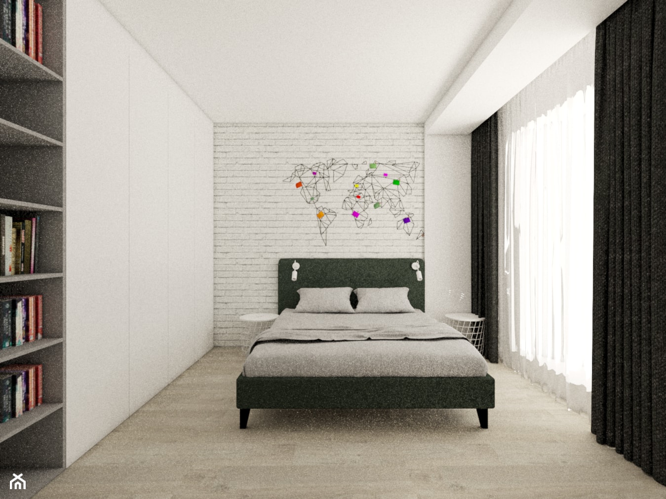 mieszkanie 43 m2 - Sypialnia, styl industrialny - zdjęcie od a3projektowaniewnetrz - Homebook