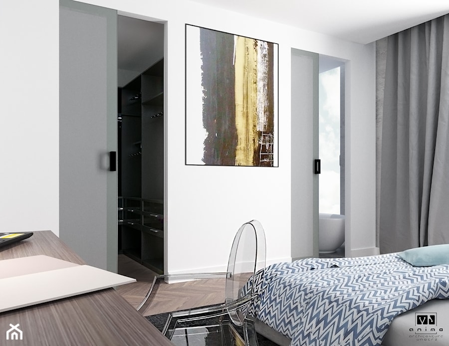 Nowoczesnie mieszkanie w stylu nowojorskim - Sypialnia, styl nowoczesny - zdjęcie od MJanimo architektura wnętrz
