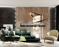 Apartament w Sopocie - Średni czarny szary salon, styl nowoczesny - zdjęcie od OSOM. - Homebook