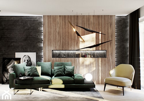 Apartament w Sopocie - Średni czarny szary salon, styl nowoczesny - zdjęcie od OSOM.