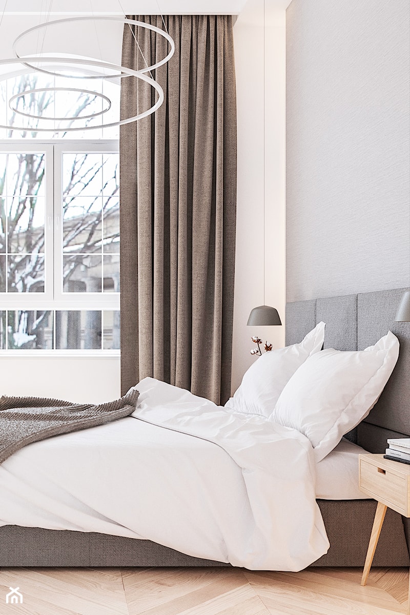 Lofty Łódź - Średnia biała sypialnia, styl minimalistyczny - zdjęcie od OSOM.