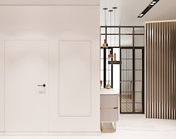 Apartament w Warszawie - Średni biały z marmurem na podłodze hol / przedpokój, styl nowoczesny - zdjęcie od OSOM. - Homebook