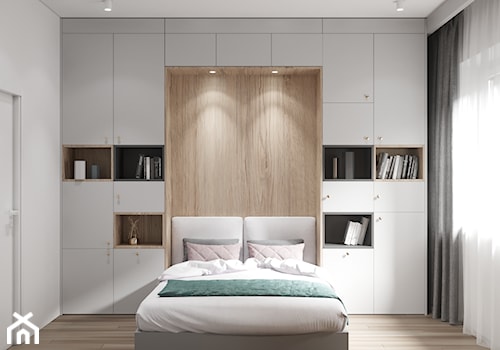 Apartament w Warszawie - Średnia biała sypialnia, styl minimalistyczny - zdjęcie od OSOM.