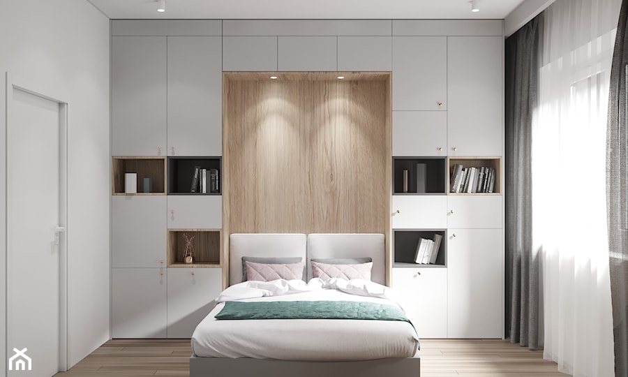 Apartament w Warszawie - Średnia biała sypialnia, styl minimalistyczny - zdjęcie od OSOM.