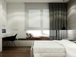 WORONICZA - Średnia biała z biurkiem sypialnia, styl nowoczesny - zdjęcie od KAEL Architekci