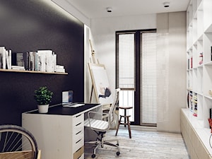 GOCŁAWSKA - Średnie białe czarne biuro, styl industrialny - zdjęcie od KAEL Architekci