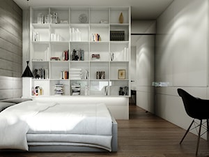 WORONICZA - Średnia z biurkiem sypialnia, styl nowoczesny - zdjęcie od KAEL Architekci