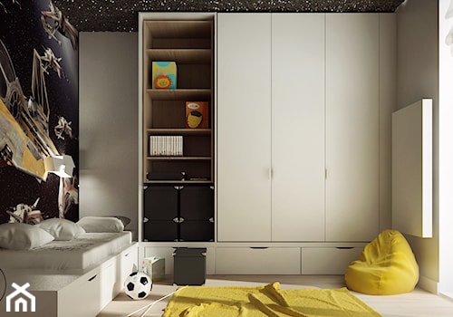 STRZESZEWSKIEGO - Średni czarny szary pokój dziecka dla nastolatka dla chłopca, styl nowoczesny - zdjęcie od KAEL Architekci