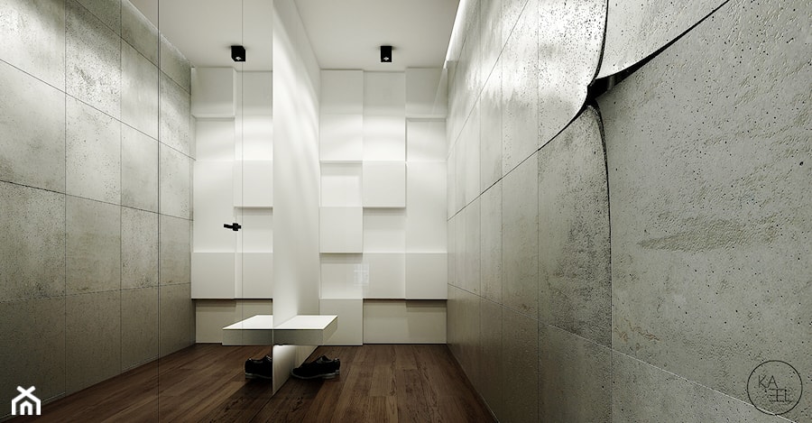 WORONICZA - Średni szary hol / przedpokój, styl minimalistyczny - zdjęcie od KAEL Architekci