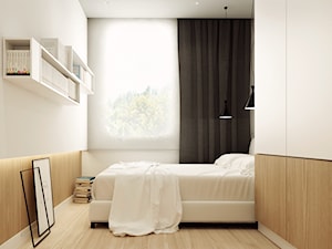 STRZESZEWSKIEGO - Średnia biała sypialnia, styl minimalistyczny - zdjęcie od KAEL Architekci