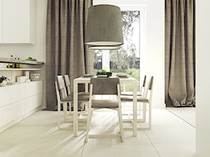 KARABELI - Średnia biała jadalnia w salonie, styl nowoczesny - zdjęcie od KAEL Architekci