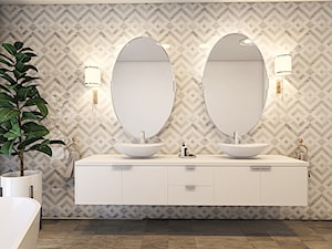 nowoczesna łazienka z dwiema umywalkami - zdjęcie od AnnA Tomczyk