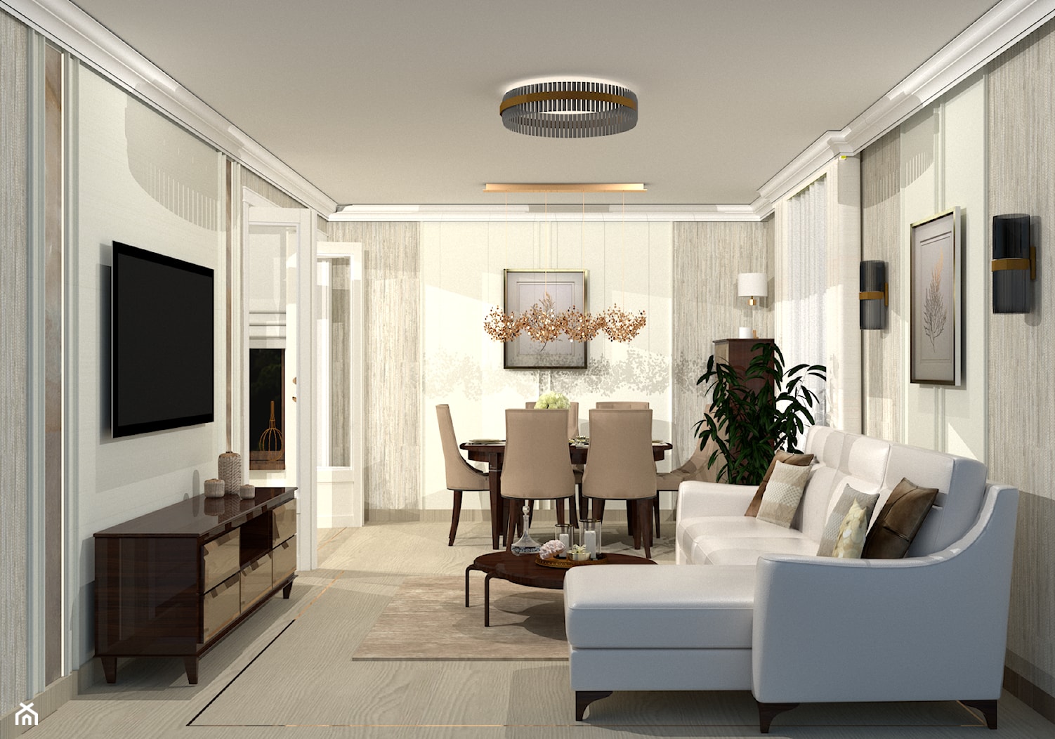 Dom w klasycznym stylu - Salon, styl tradycyjny - zdjęcie od M DESIGN - projektowanie i aranżacja wnętrz - Homebook