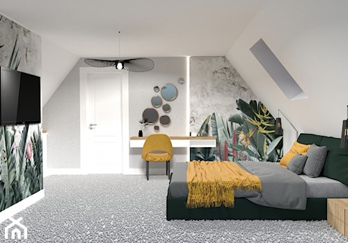 Dom w stylu skandynawskim z nutą pasteli - Sypialnia, styl skandynawski - zdjęcie od M DESIGN - projektowanie i aranżacja wnętrz