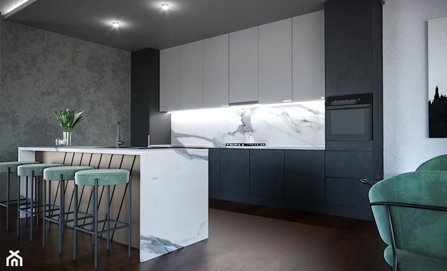 Projekt kuchni z salonem - Kuchnia, styl minimalistyczny - zdjęcie od Smart Design Home
