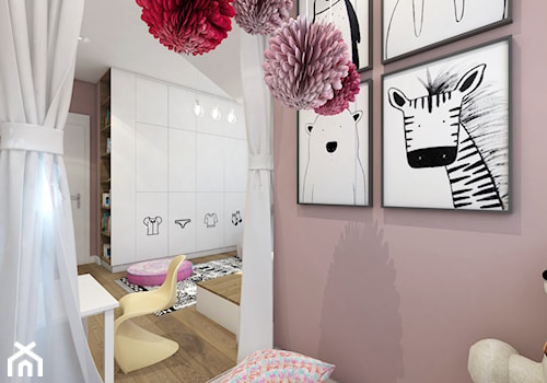 Dom w Rudzie Śląskiej - Średni różowy pokój dziecka dla dziecka dla nastolatka dla chłopca dla dziewczynki, styl nowoczesny - zdjęcie od nanoSTUDIO