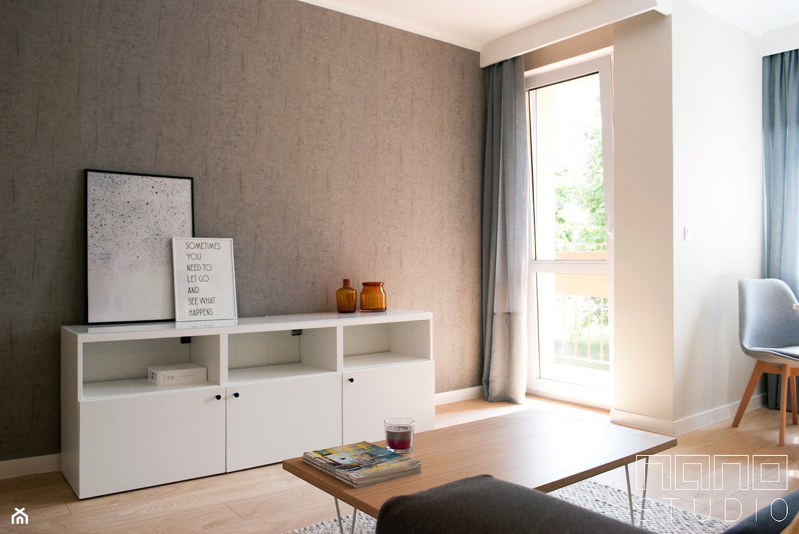 Dwupokojowe mieszkanie w Raciborzu - Salon, styl nowoczesny - zdjęcie od nanoSTUDIO - Homebook