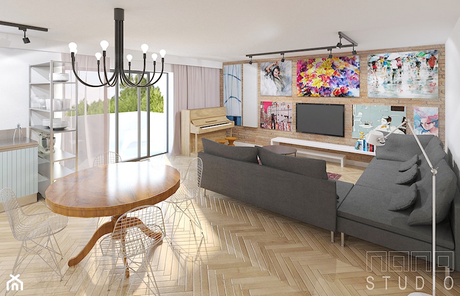 mieszkanie kolekcjonera - Średni salon, styl nowoczesny - zdjęcie od nanoSTUDIO