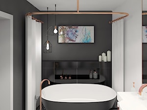 łazienka inspirowana Art Deco - Mała bez okna z lustrem łazienka, styl glamour - zdjęcie od nanoSTUDIO