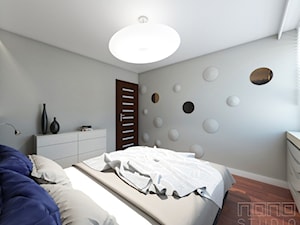 mieszkanie w Raciborzu - Średnia szara sypialnia, styl nowoczesny - zdjęcie od nanoSTUDIO