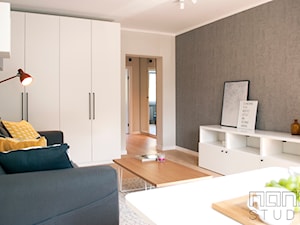 Dwupokojowe mieszkanie w Raciborzu - Salon, styl nowoczesny - zdjęcie od nanoSTUDIO
