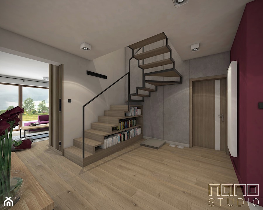 Dom w Olkuszu 2 - Schody, styl nowoczesny - zdjęcie od nanoSTUDIO
