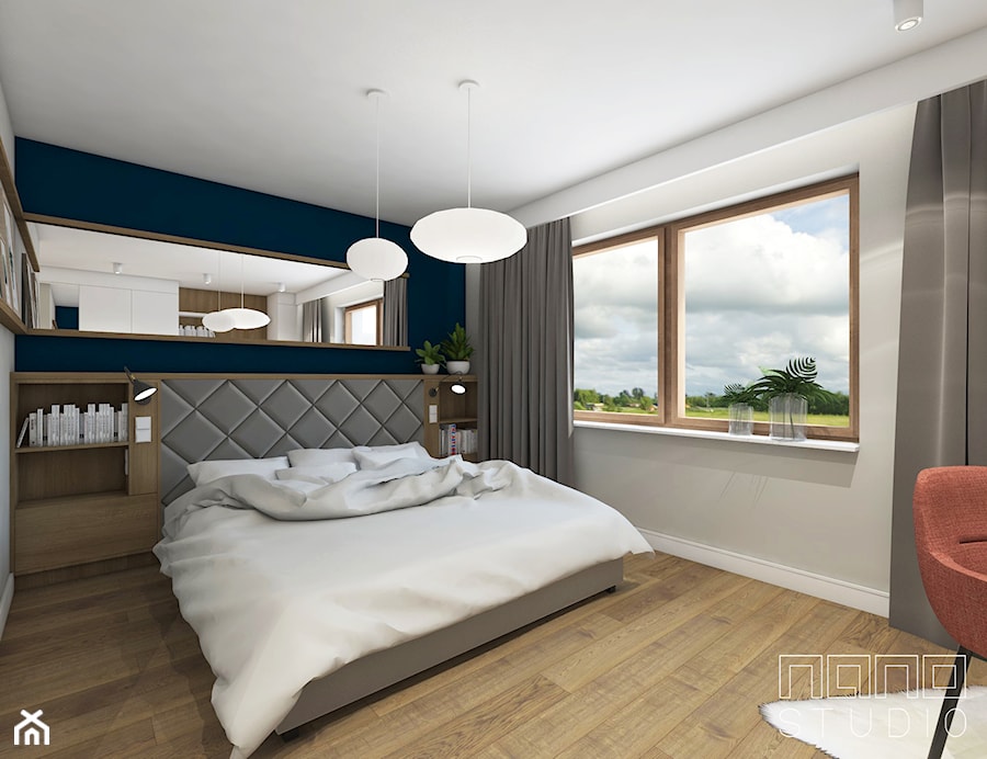 dom w Żorach - Średnia szara sypialnia, styl nowoczesny - zdjęcie od nanoSTUDIO
