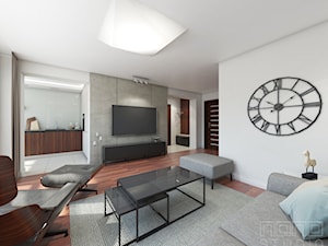 mieszkanie w Raciborzu - Średni biały szary salon, styl nowoczesny - zdjęcie od nanoSTUDIO