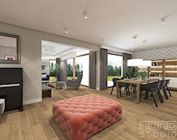 dom w Żorach - Duża szara jadalnia jako osobne pomieszczenie, styl nowoczesny - zdjęcie od nanoSTUDIO - Homebook