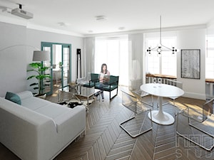 mieszkanie dwupoziomowe - Salon, styl tradycyjny - zdjęcie od nanoSTUDIO