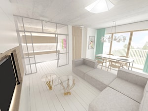 białe mieszkanie - Salon, styl skandynawski - zdjęcie od nanoSTUDIO