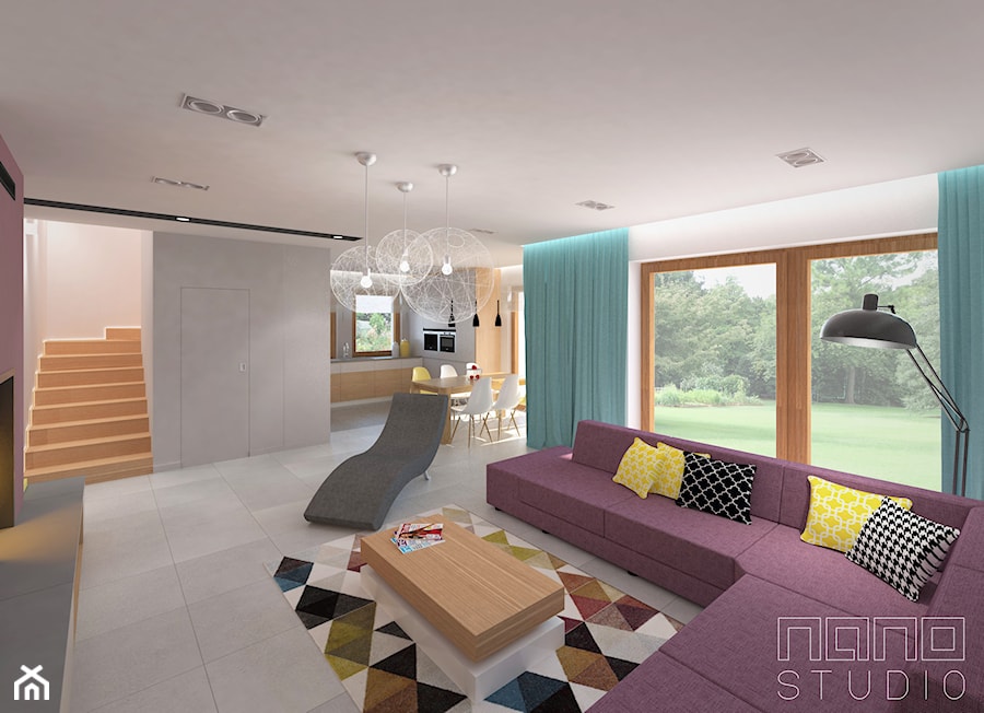 dom w Raciborzu - Salon, styl nowoczesny - zdjęcie od nanoSTUDIO