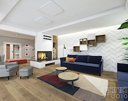 dom w Żorach - Salon, styl nowoczesny - zdjęcie od nanoSTUDIO - Homebook