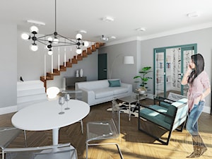 mieszkanie dwupoziomowe - Salon, styl tradycyjny - zdjęcie od nanoSTUDIO