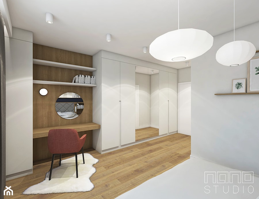 dom w Żorach - Średnia biała sypialnia, styl nowoczesny - zdjęcie od nanoSTUDIO