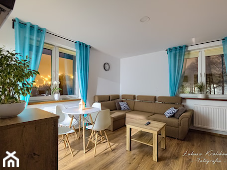 Aranżacje wnętrz - Salon: Apartament za Świerkami - Salon - Fotograf wnętrz Krynica. Przeglądaj, dodawaj i zapisuj najlepsze zdjęcia, pomysły i inspiracje designerskie. W bazie mamy już prawie milion fotografii!