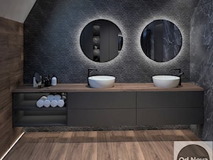 Łazienka w ciemnej kolorystyce - zdjęcie od Od.Nova.Projekt