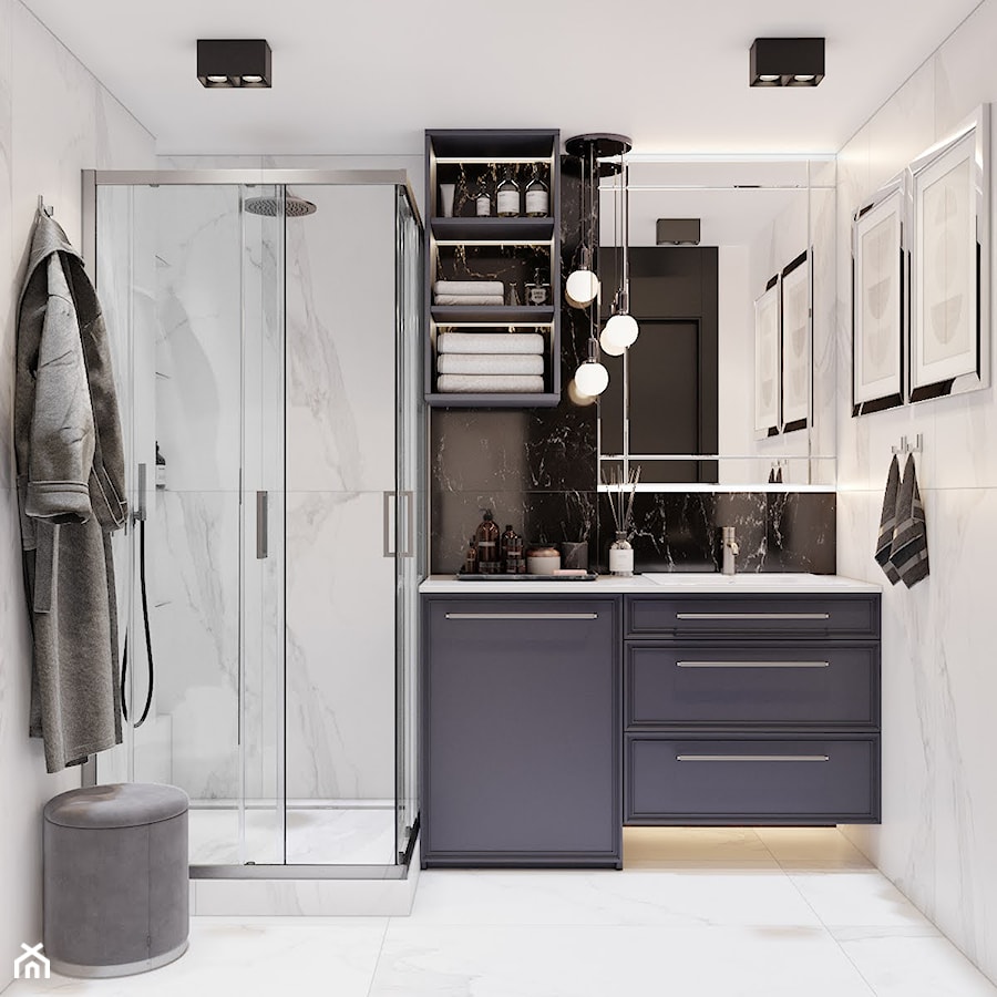 łazienka z prysznicem - zdjęcie od INEKS DESIGN studio projektowe