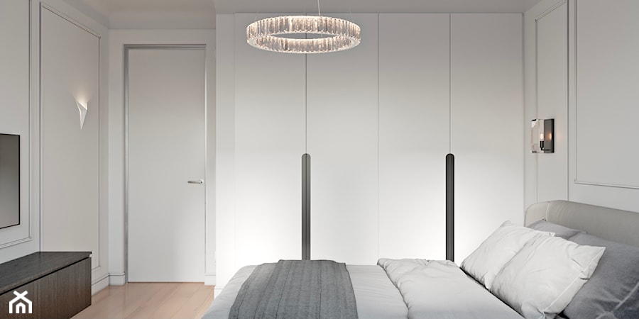 sypialnia spokojnych kolorów - zdjęcie od INEKS DESIGN studio projektowe