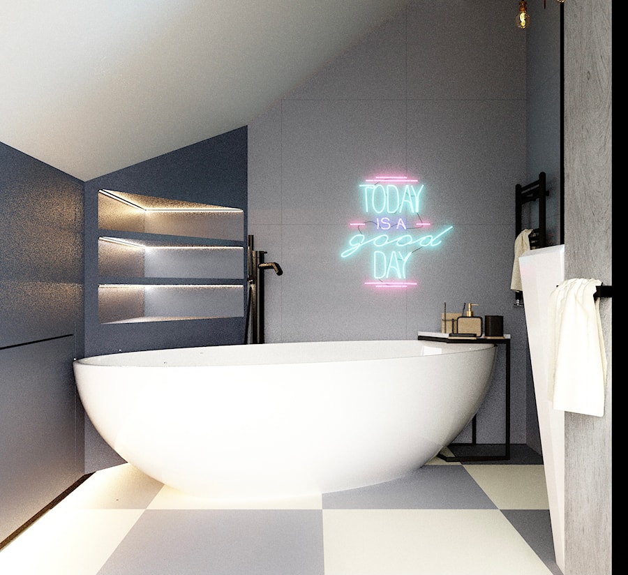 #łazienka na #poddaszu - zdjęcie od INEKS DESIGN studio projektowe