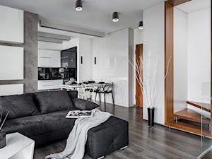 Kanlux Riti - Duży szary biały salon z kuchnią z jadalnią, styl nowoczesny - zdjęcie od Kanlux
